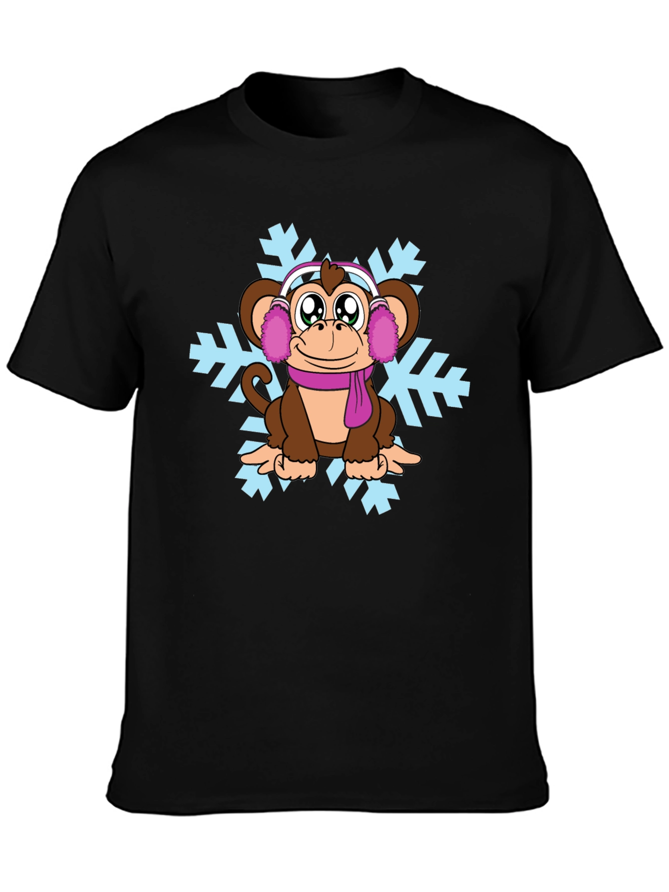 Cute Monkey Winter T-Shirt
