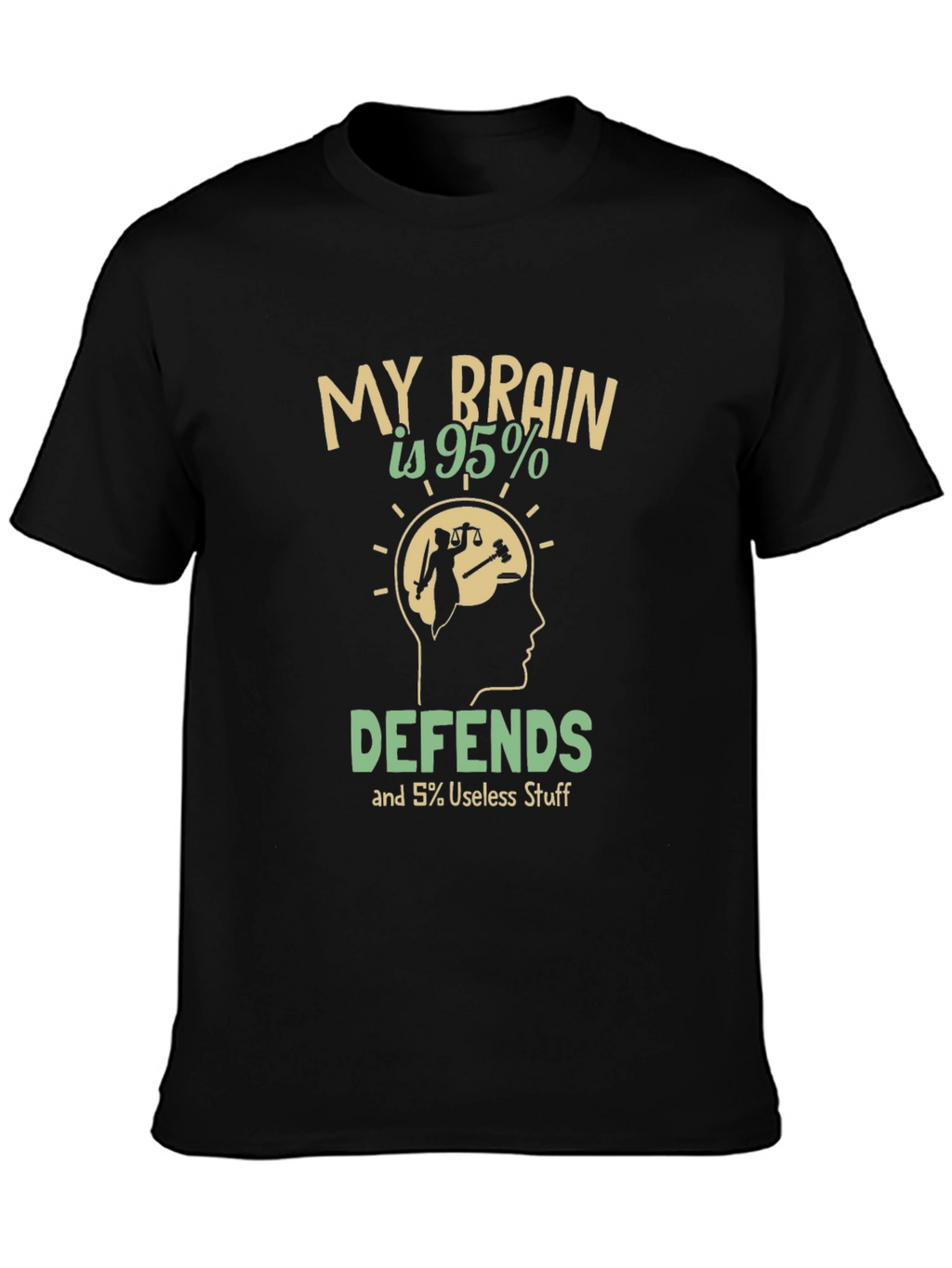 My Brain Defends T-Shirt: Humorous Lawyer Tee