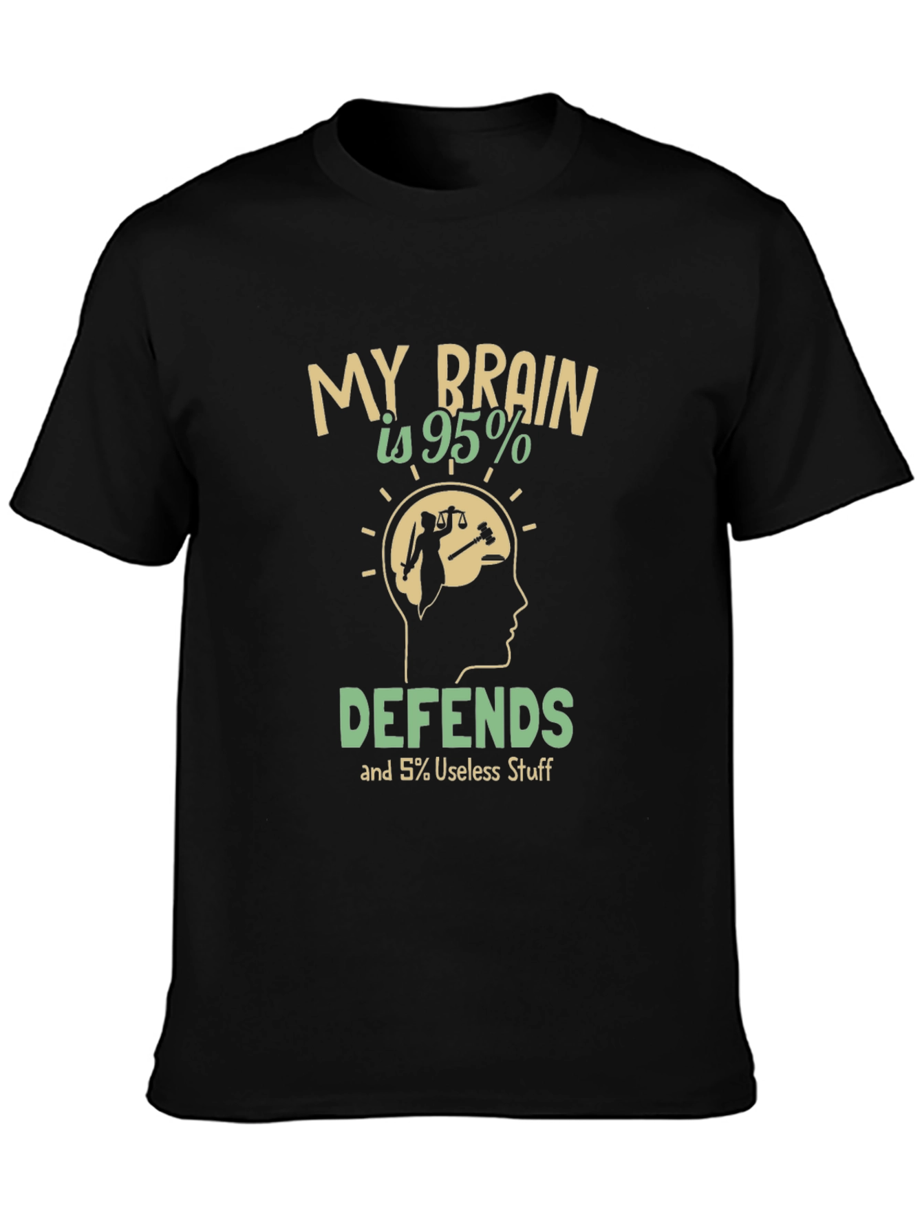 My Brain Defends T-Shirt: Humorous Lawyer Tee