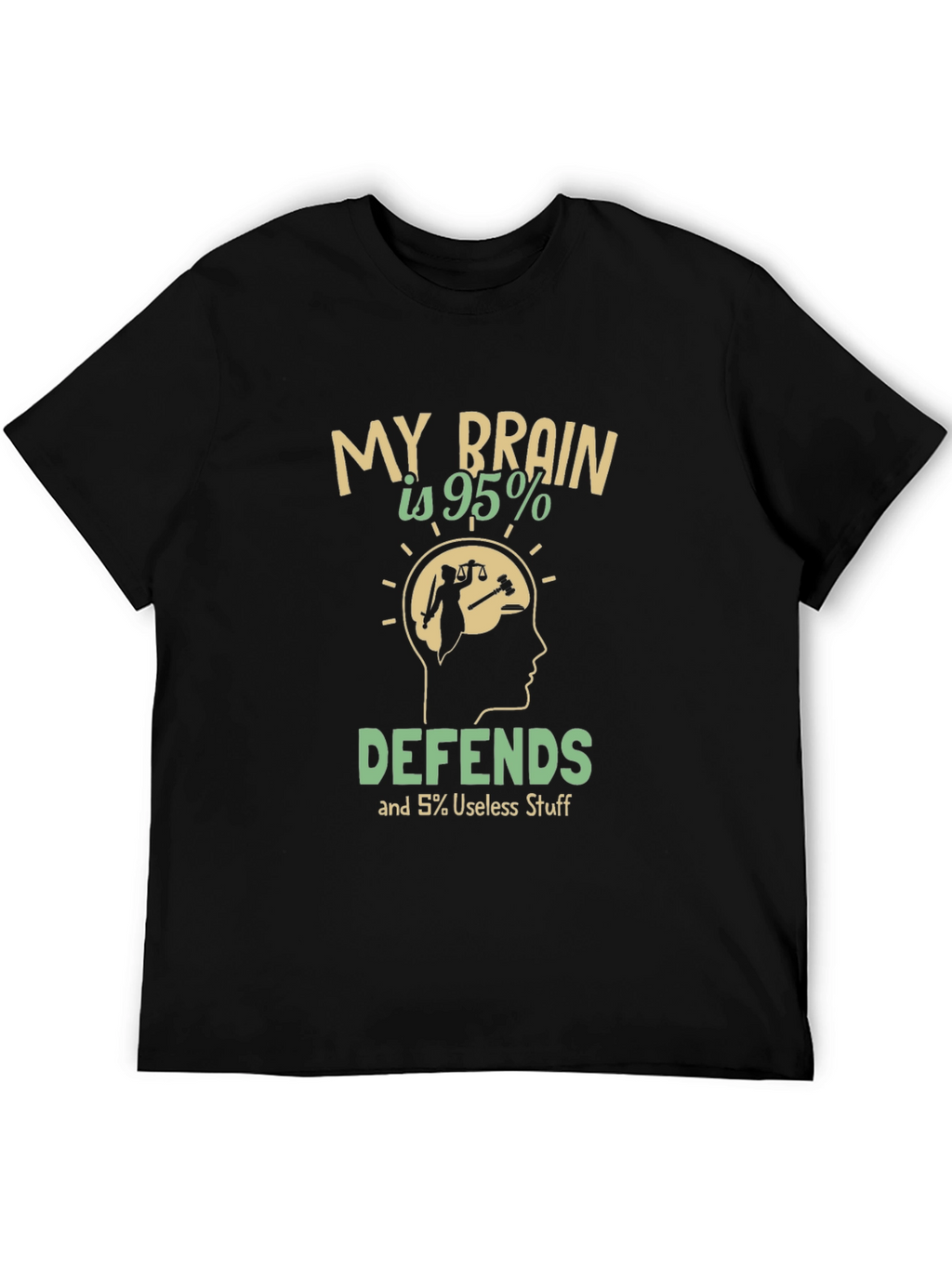 My Brain Defends T-Shirt: Humorous Lawyer Tee