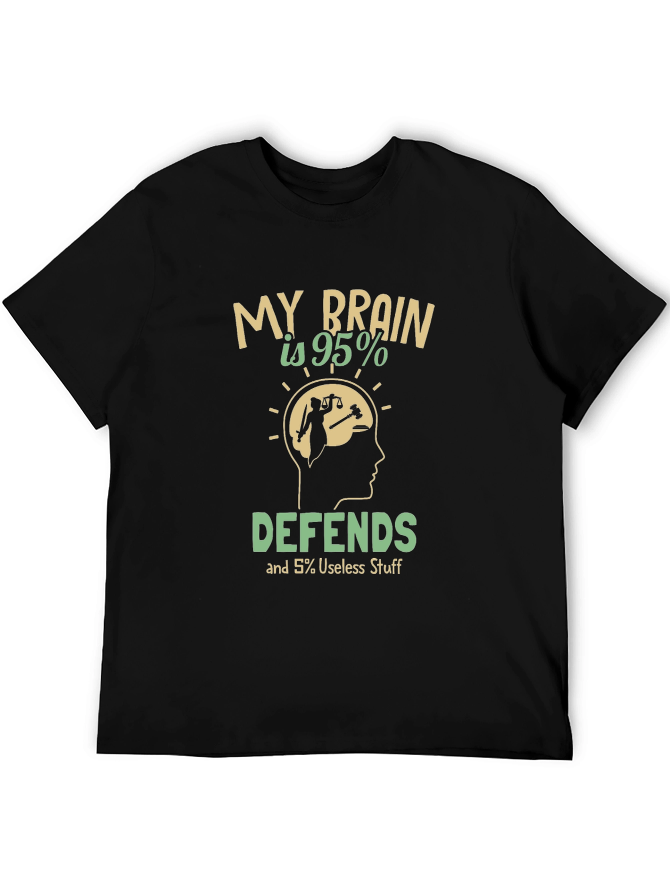 My Brain Defends T-Shirt: Humorous Lawyer Tee