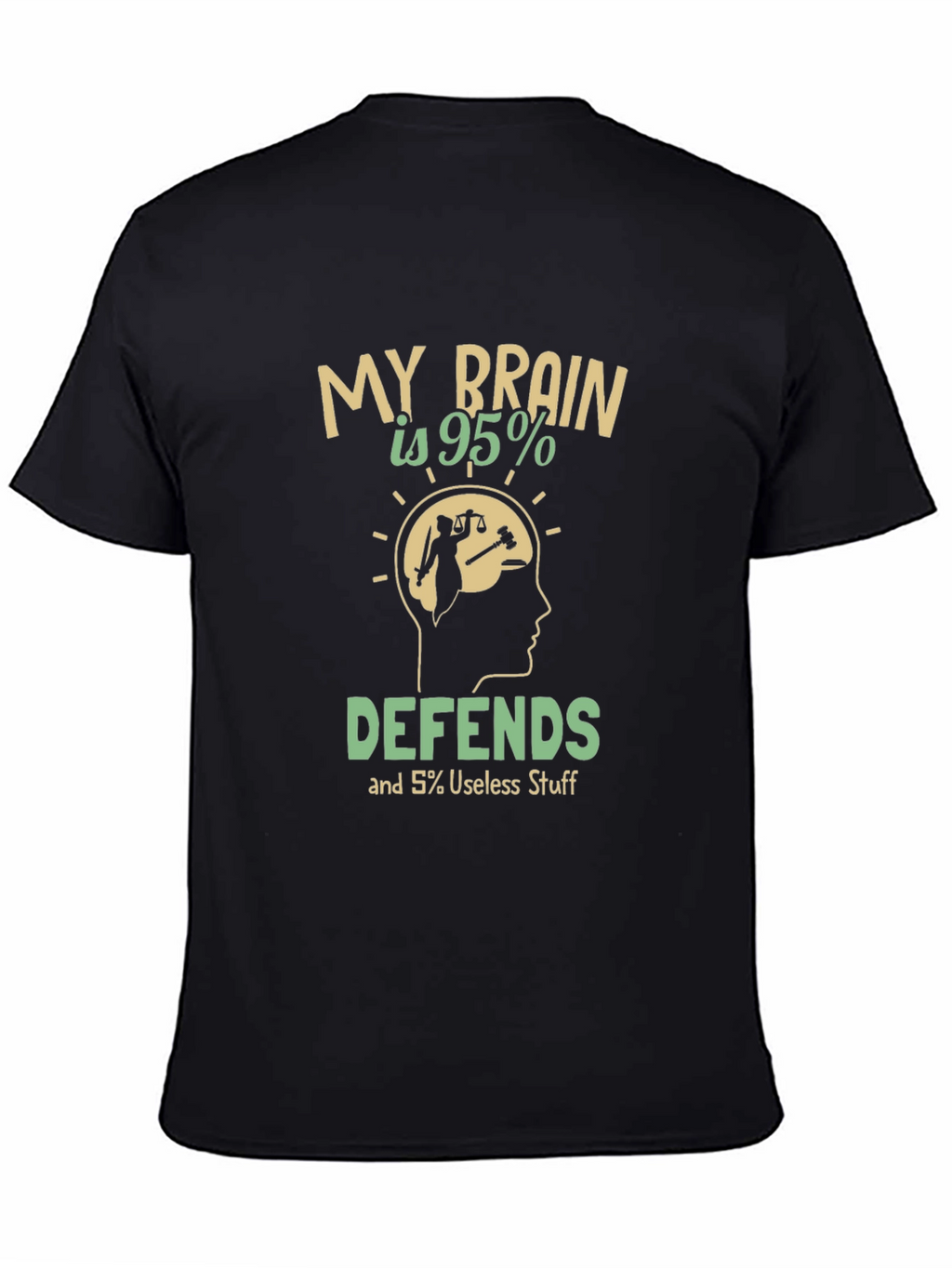 My Brain Defends T-Shirt: Humorous Lawyer Tee