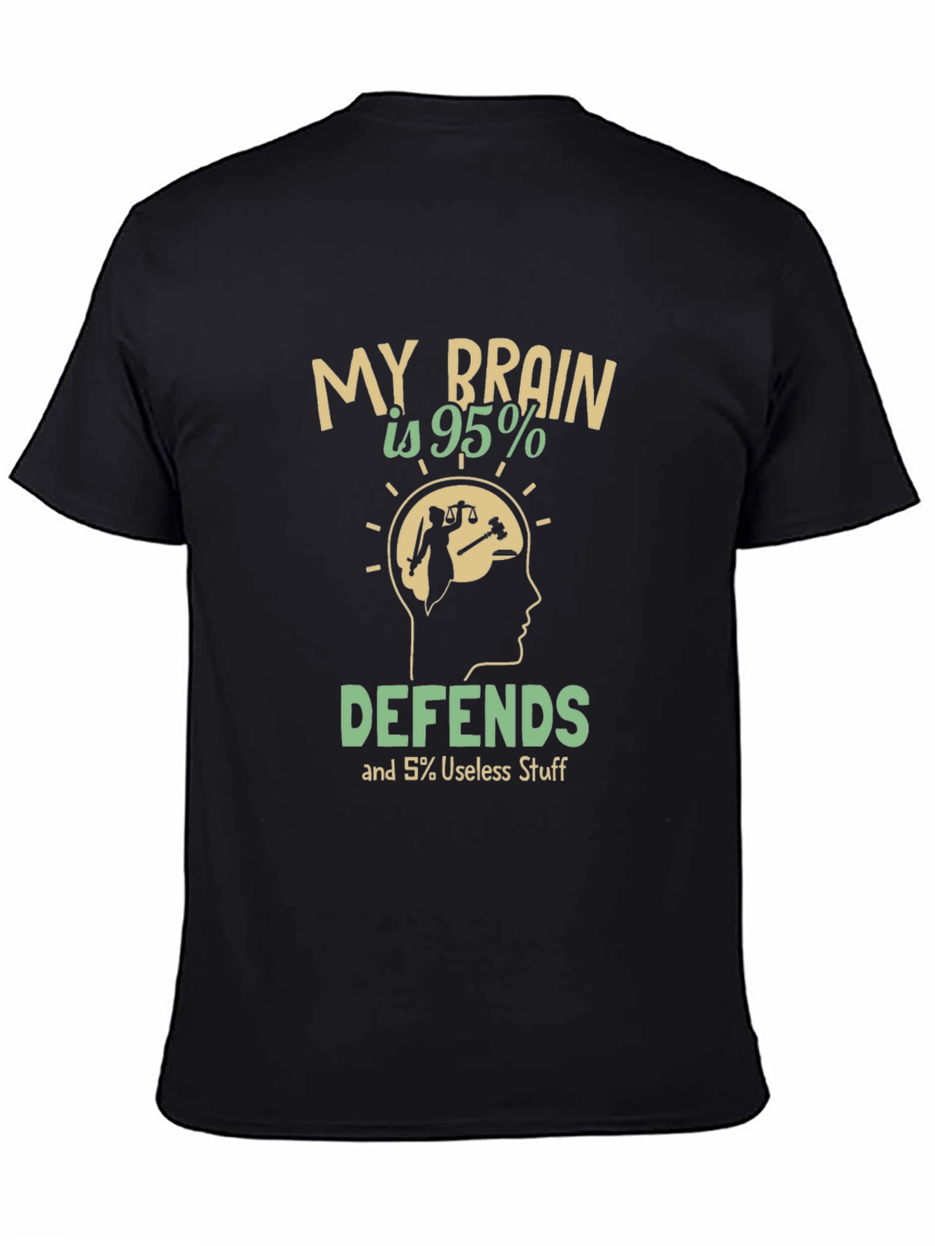 My Brain Defends T-Shirt: Humorous Lawyer Tee