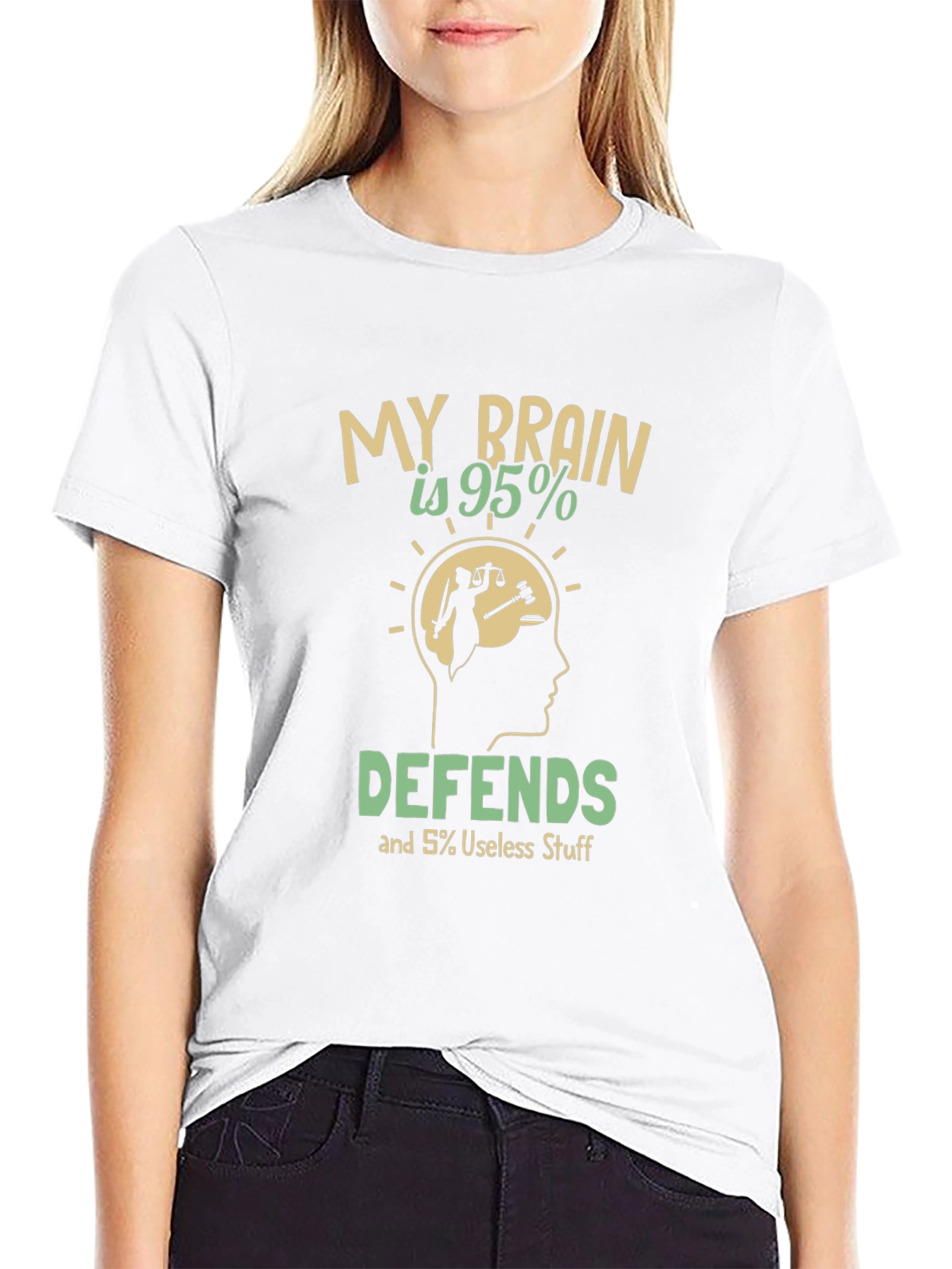 My Brain Defends T-Shirt: Humorous Lawyer Tee