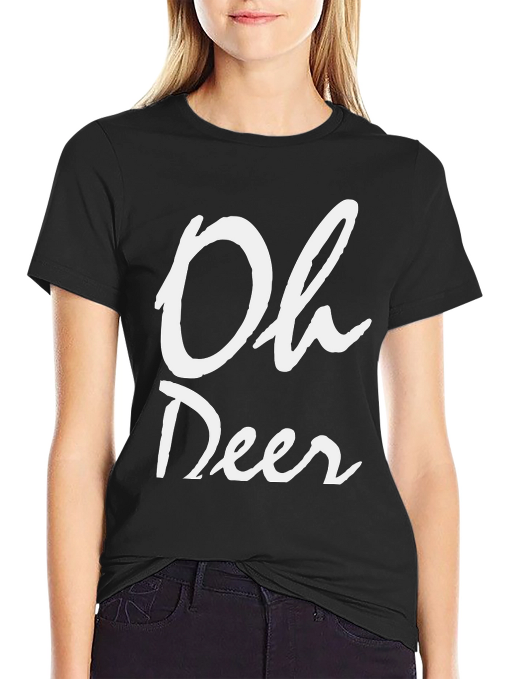 Oh Deer Black T-Shirt