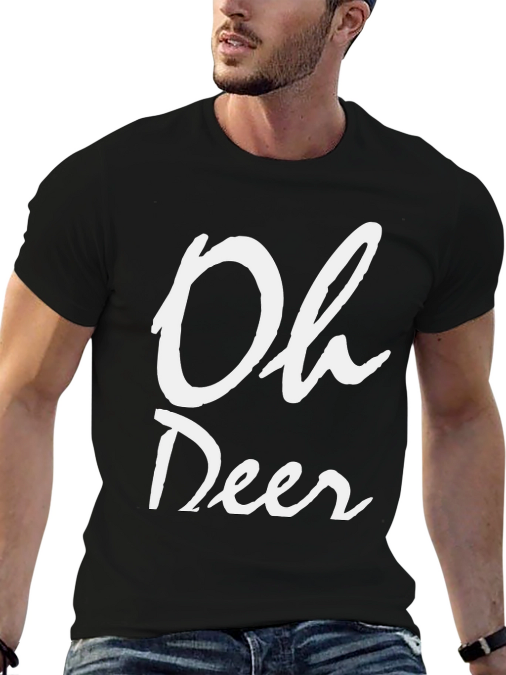 Oh Deer Black T-Shirt