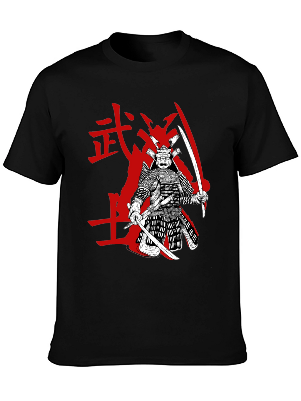 Samurai Graphic Tee - Black Cotton Blend