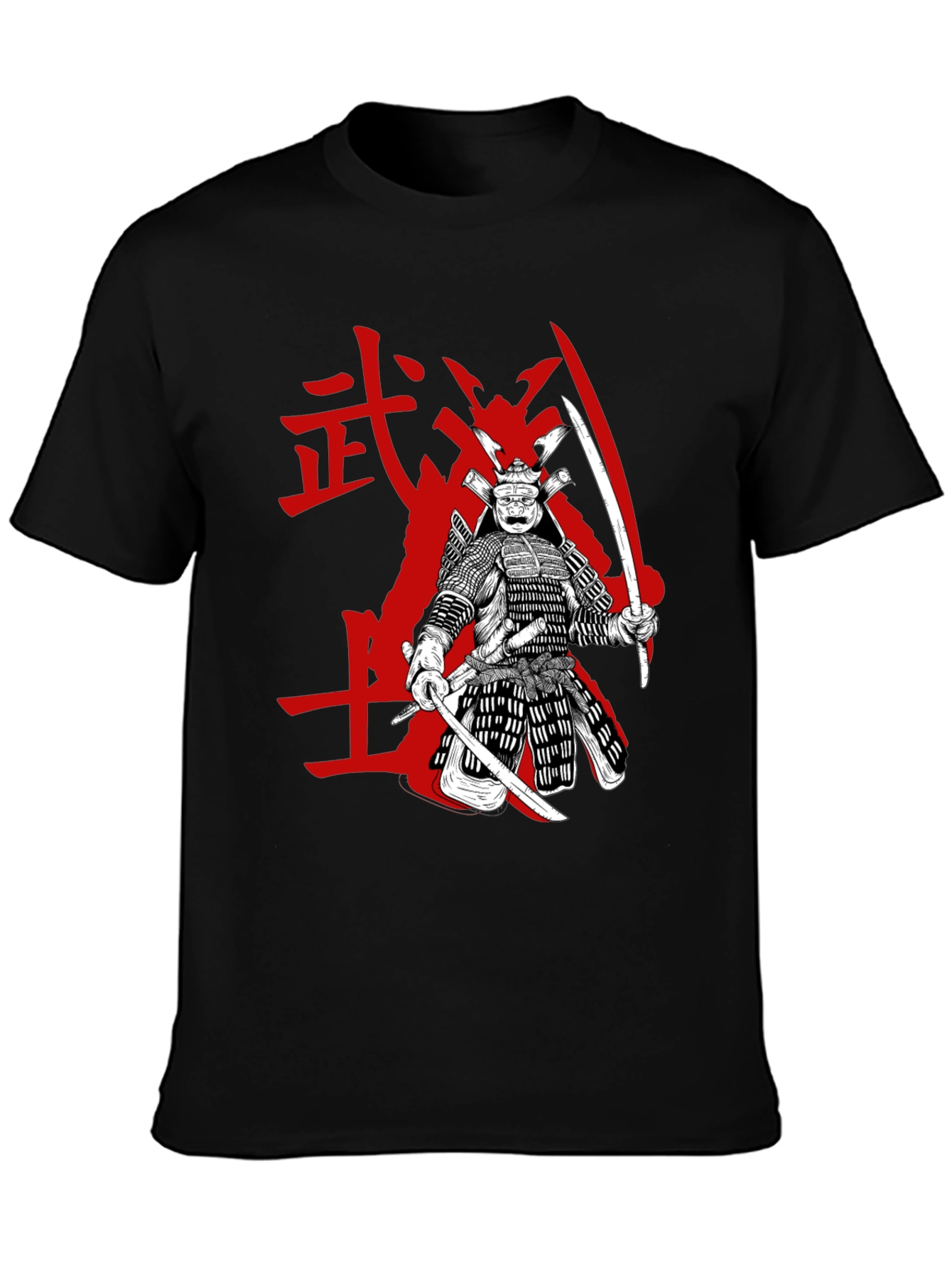 Samurai Graphic Tee - Black Cotton Blend