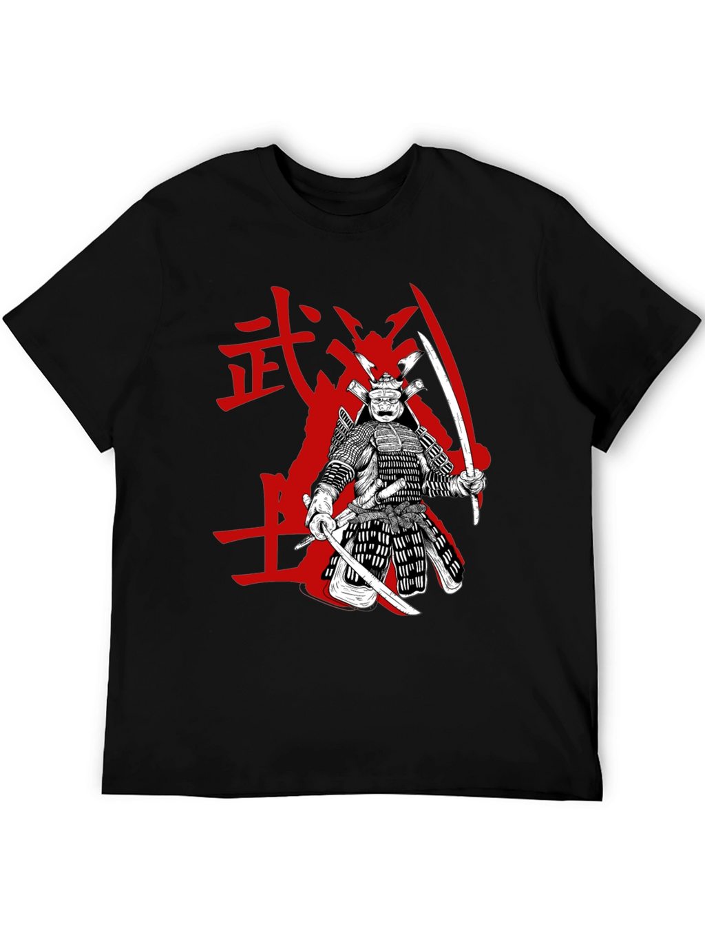 Samurai Graphic Tee - Black Cotton Blend
