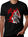 Samurai Graphic Tee - Black Cotton Blend