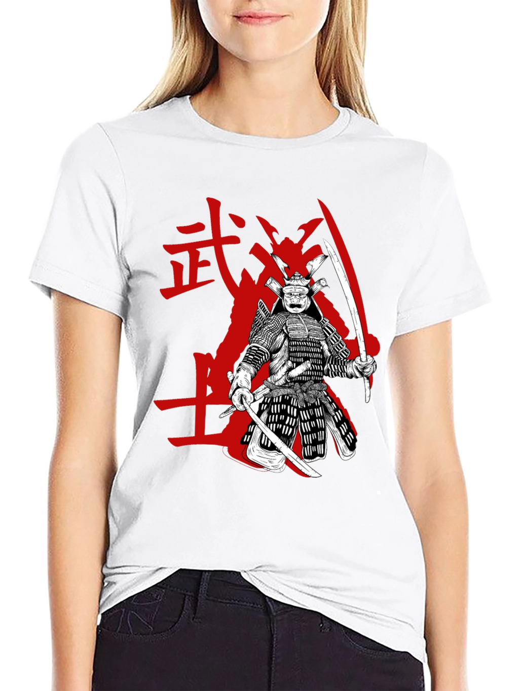 Samurai Graphic Tee - Black Cotton Blend