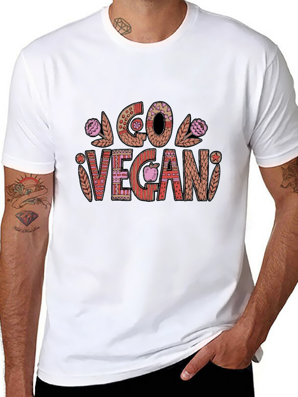 Go Vegan Graphic Tee - Stylish Vegetarian Lifestyle Shirt