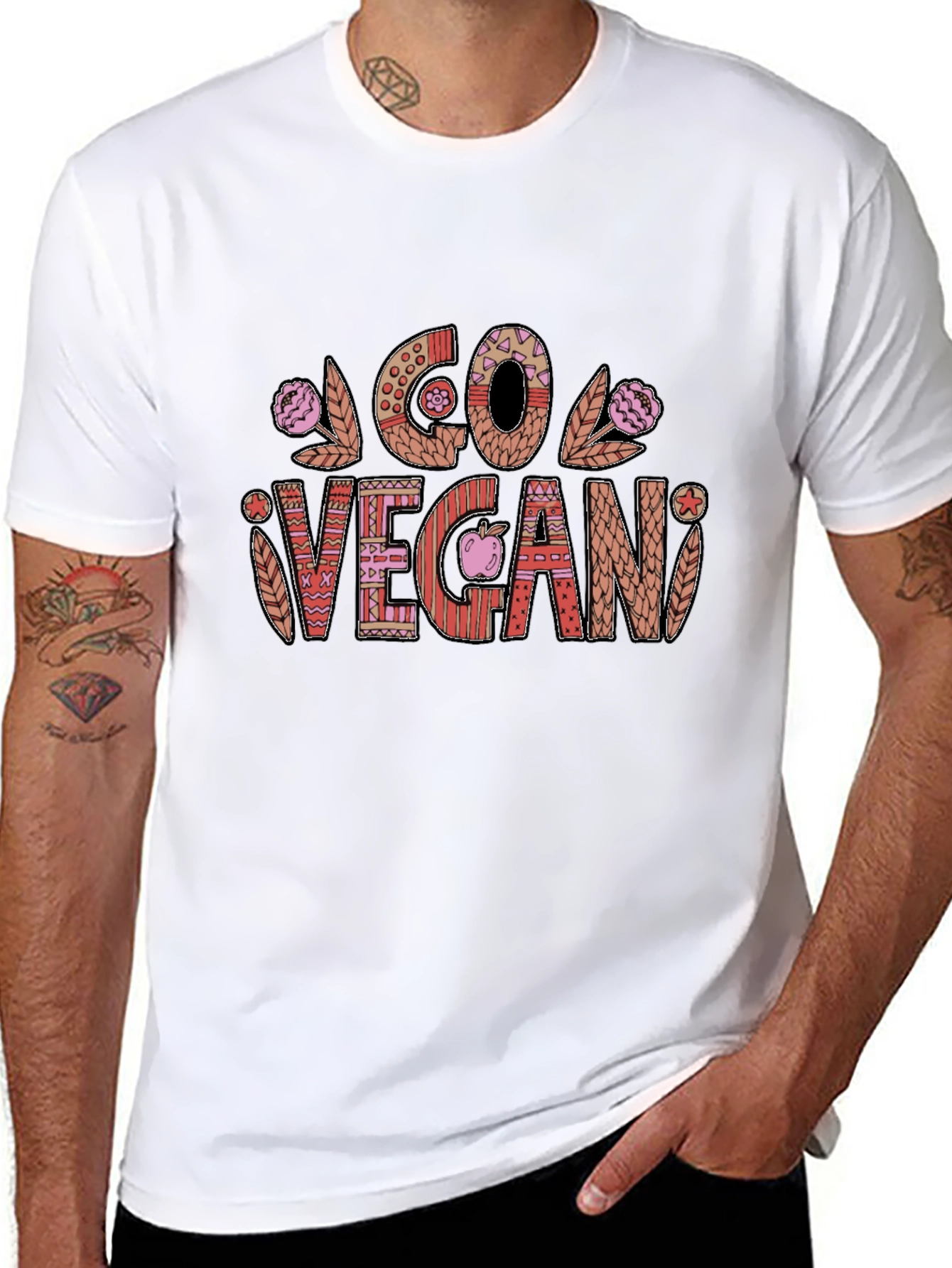 Go Vegan Graphic Tee - Stylish Vegetarian Lifestyle Shirt