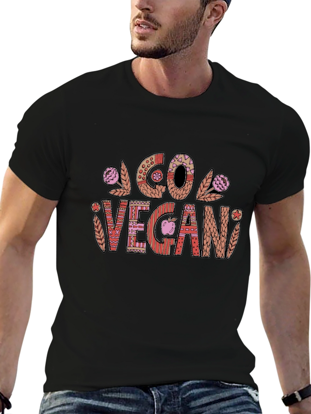 Go Vegan Graphic Tee - Stylish Vegetarian Lifestyle Shirt