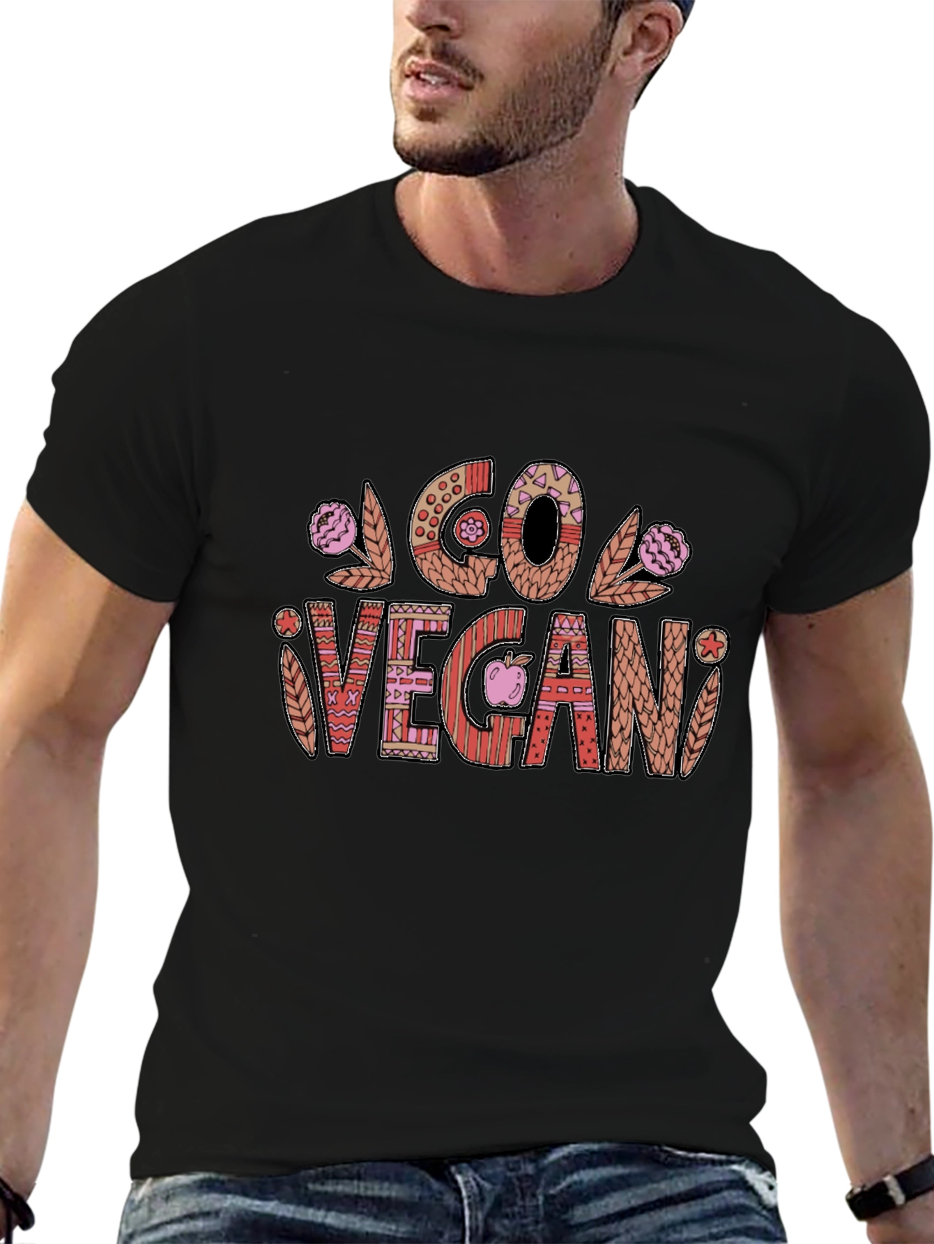 Go Vegan Graphic Tee - Stylish Vegetarian Lifestyle Shirt