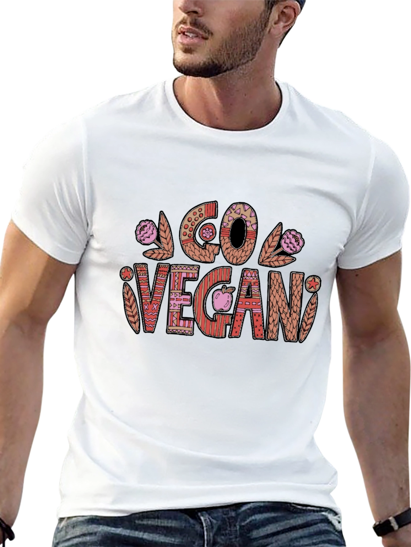 Go Vegan Graphic Tee - Stylish Vegetarian Lifestyle Shirt