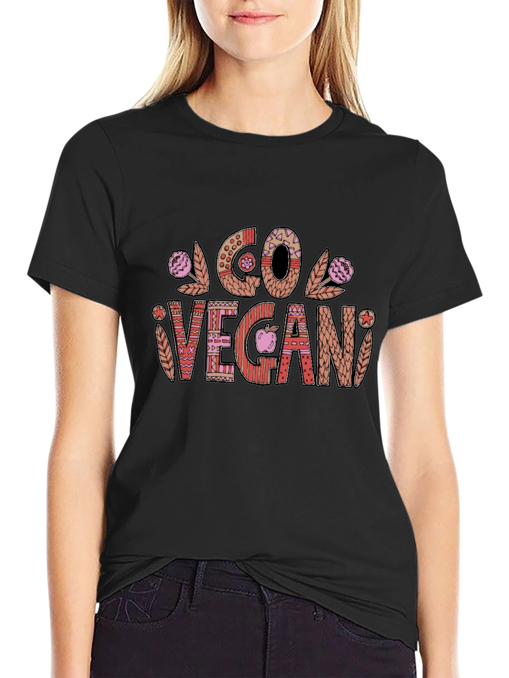 Go Vegan Graphic Tee - Stylish Vegetarian Lifestyle Shirt