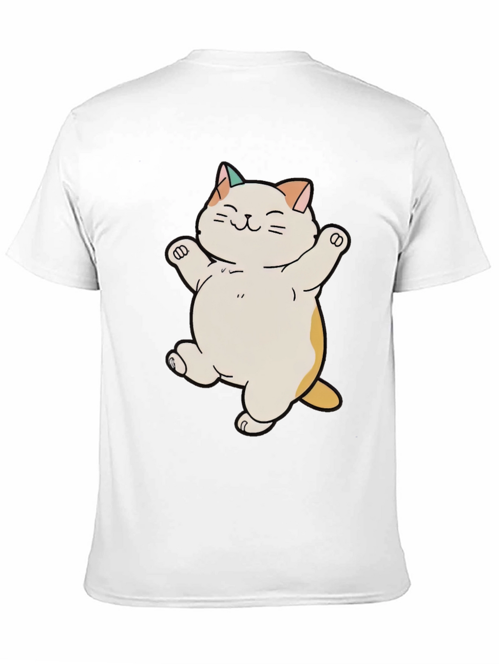 Cute Cat Cartoon Black T-Shirt