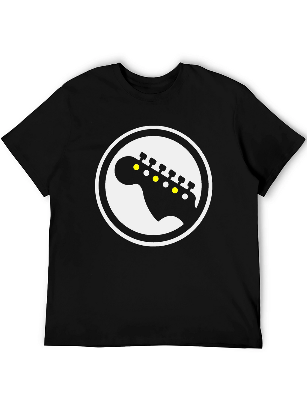 Guitar Headstock Graphic Tee - Black