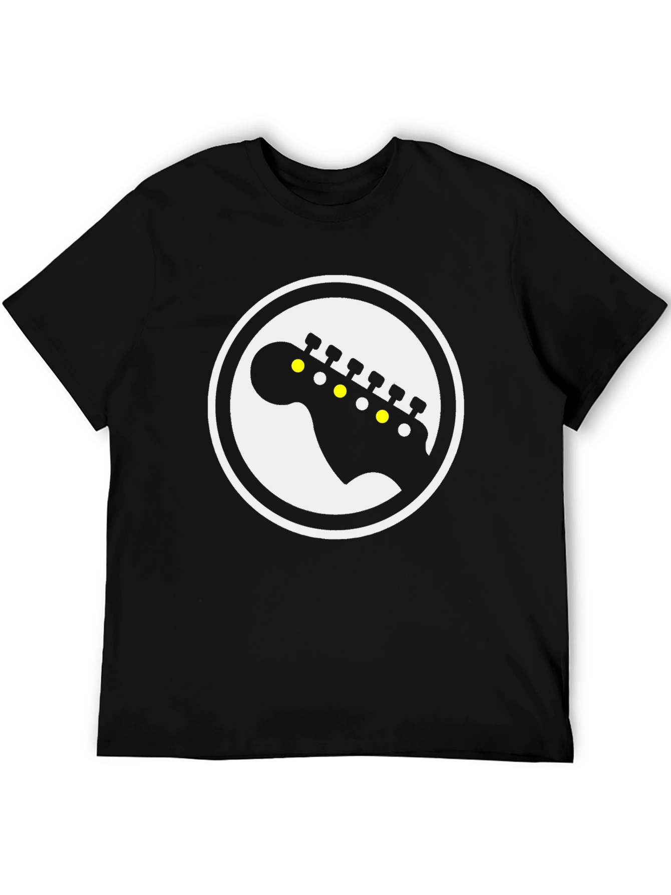 Guitar Headstock Graphic Tee - Black