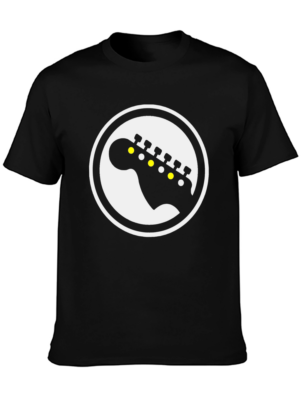Guitar Headstock Graphic Tee - Black
