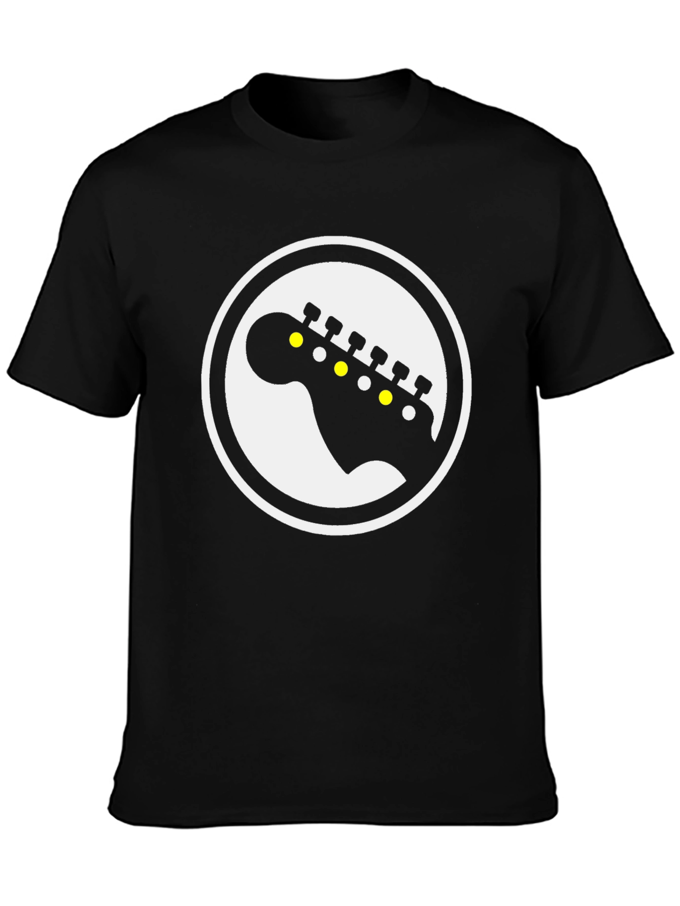 Guitar Headstock Graphic Tee - Black