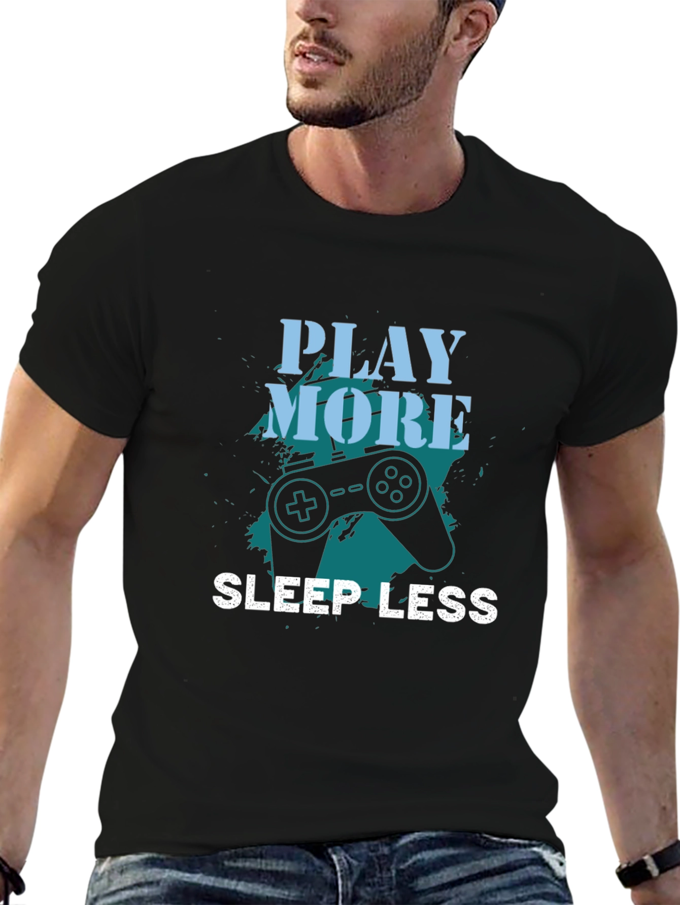 Play More Sleep Less Gamer Graphic Tee - Soft Cotton
