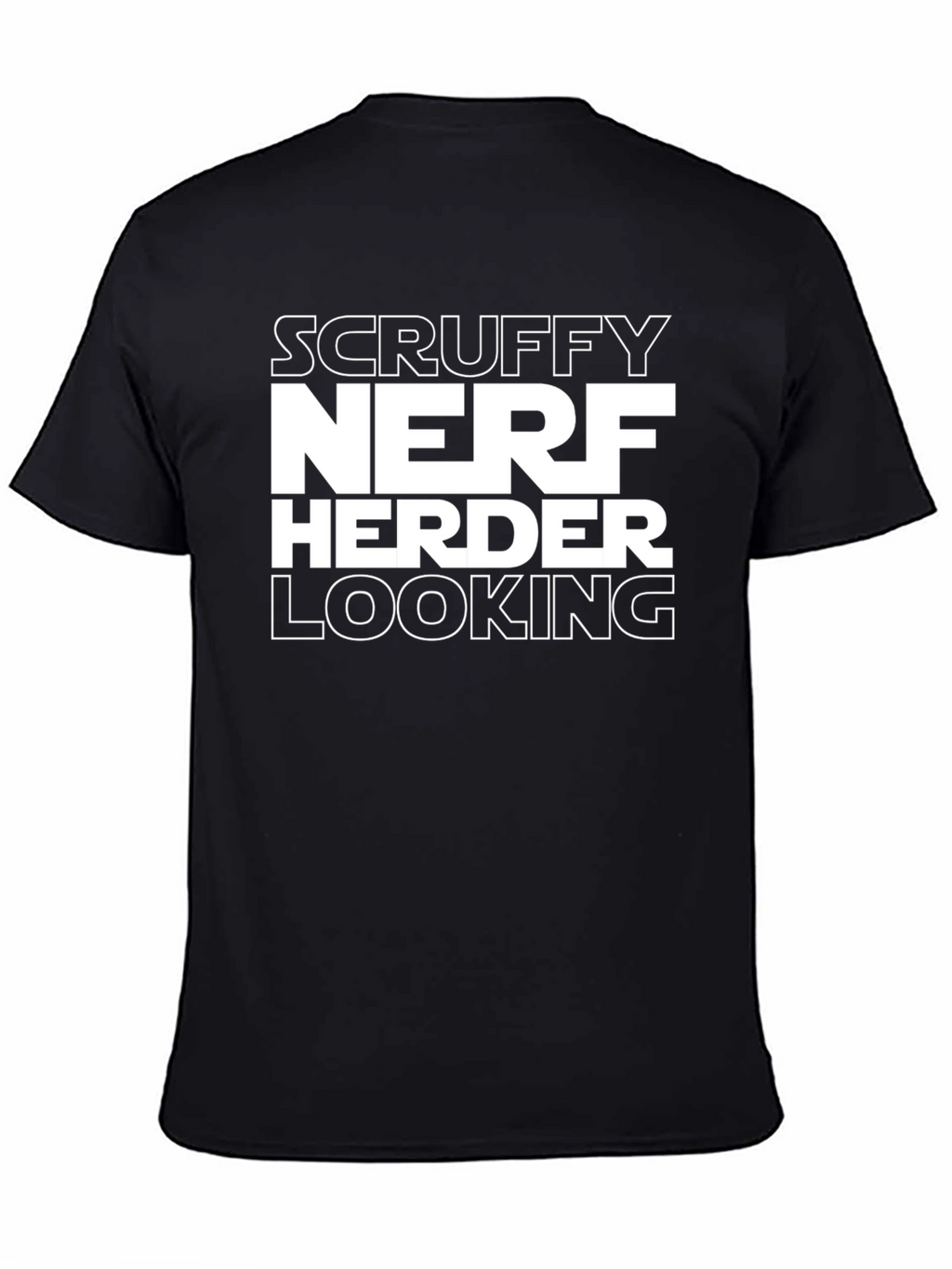 Scruffy Nerf Herder Looking Black T-Shirt