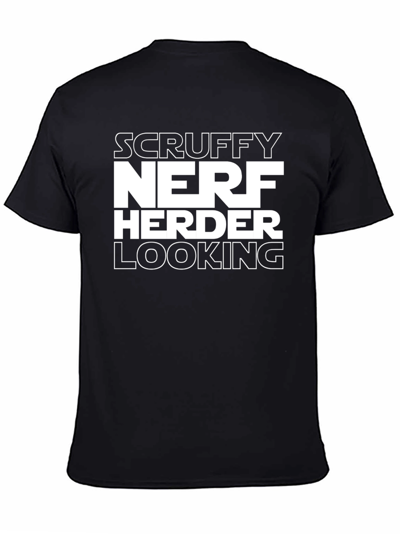 Scruffy Nerf Herder Looking Black T-Shirt