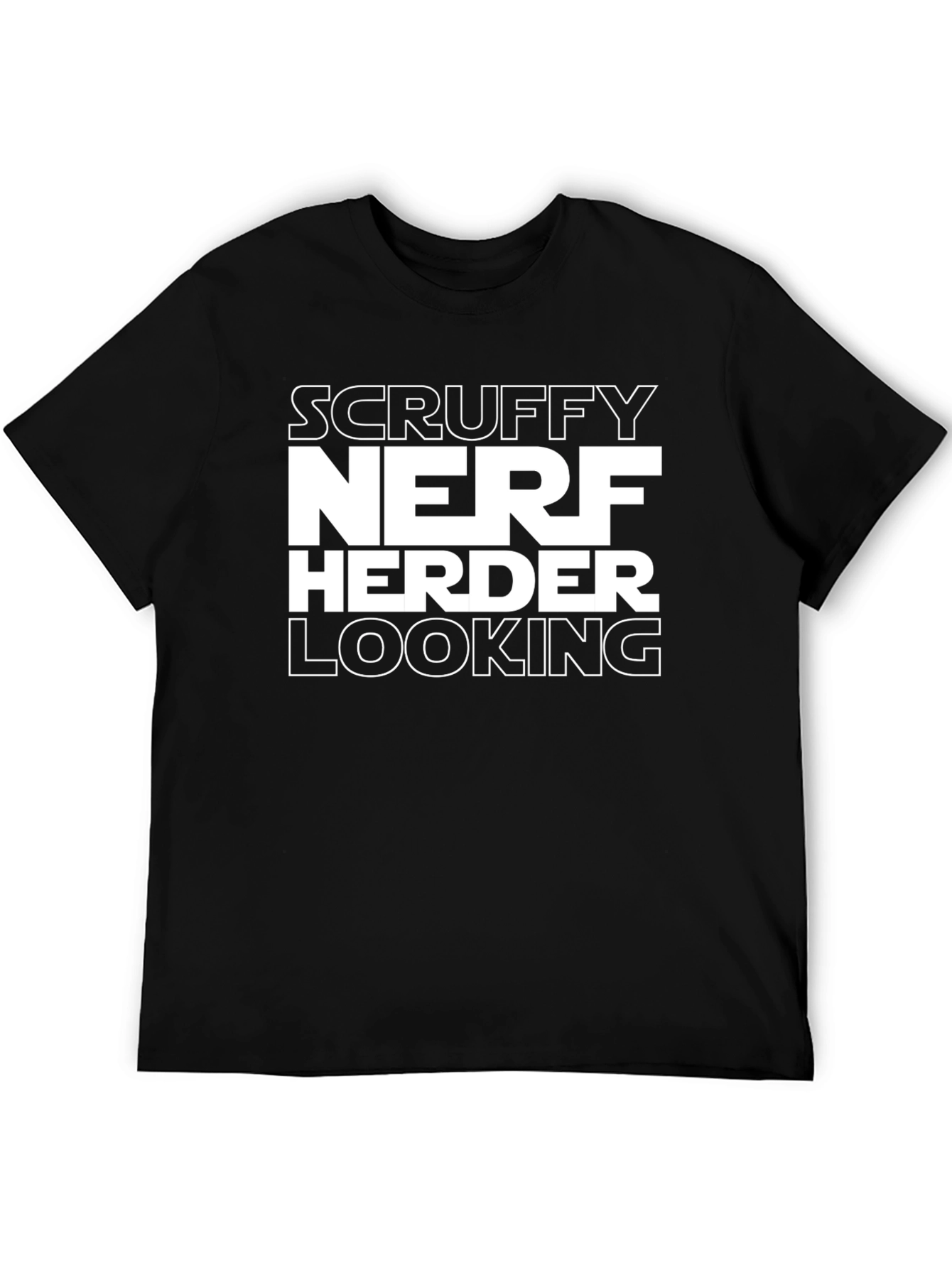 Scruffy Nerf Herder Looking Black T-Shirt