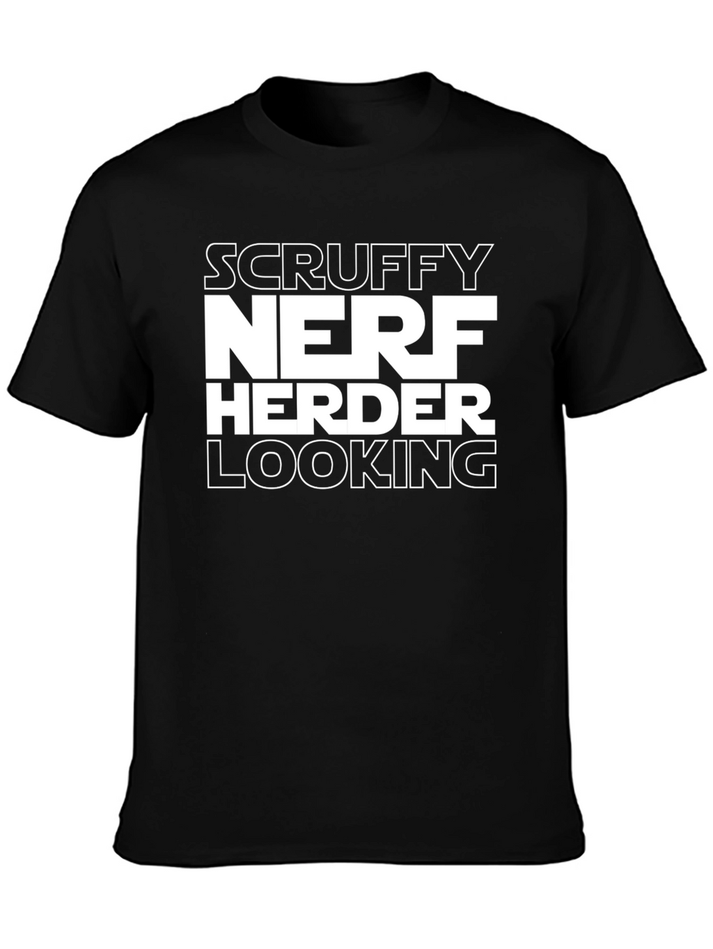 Scruffy Nerf Herder Looking Black T-Shirt