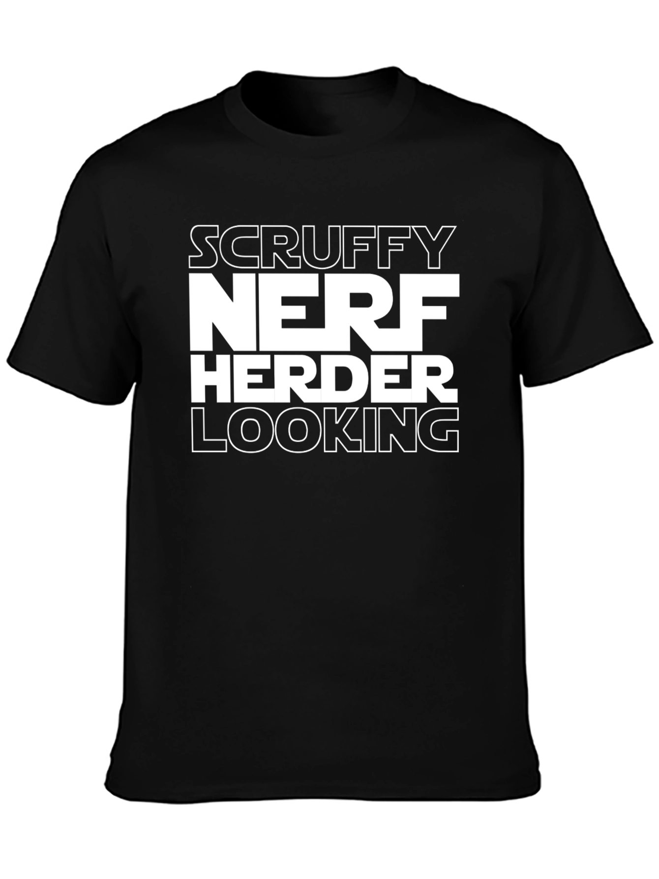 Scruffy Nerf Herder Looking Black T-Shirt