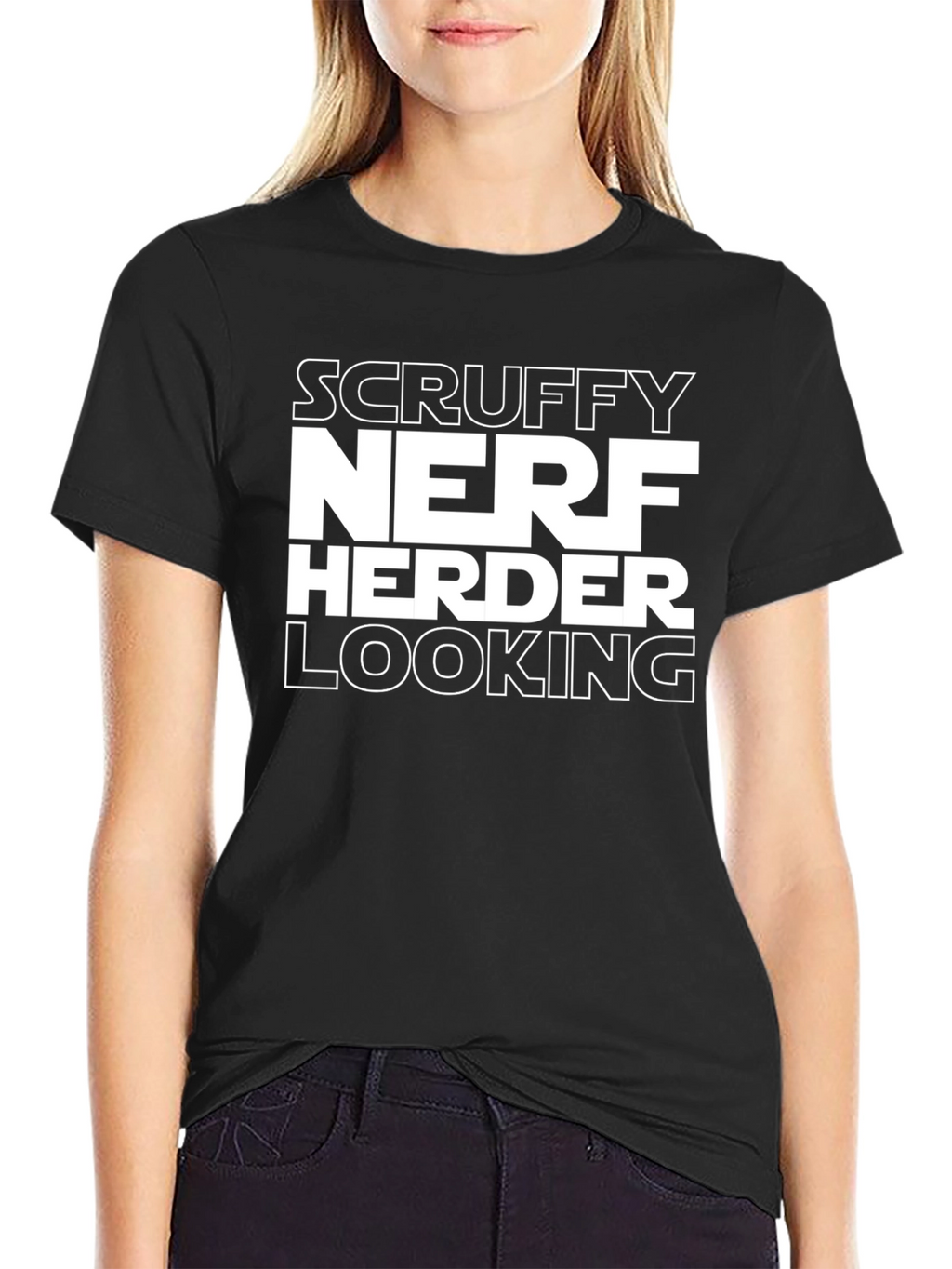 Scruffy Nerf Herder Looking Black T-Shirt