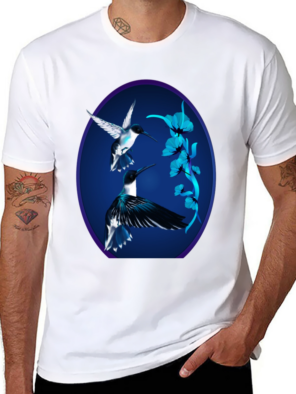 Hummingbird Graphic Black Tee