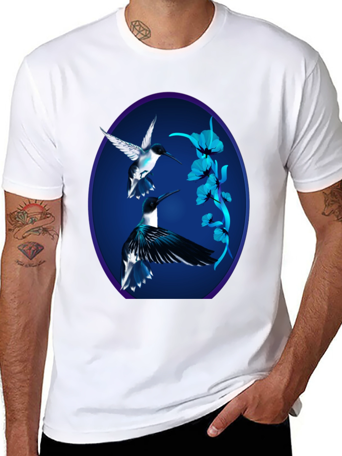 Hummingbird Graphic Black Tee