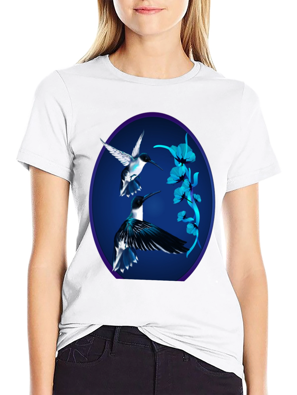 Hummingbird Graphic Black Tee