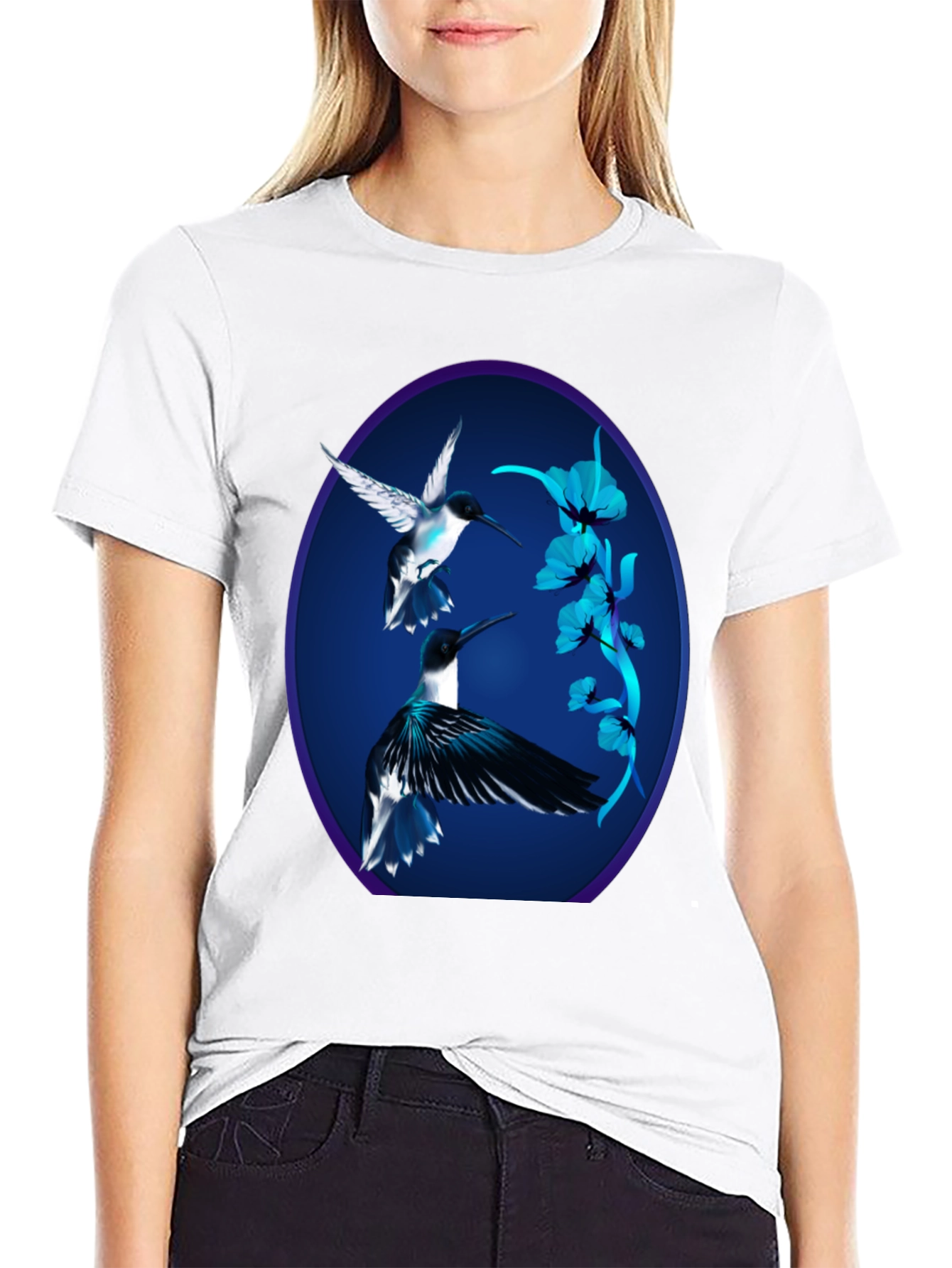 Hummingbird Graphic Black Tee