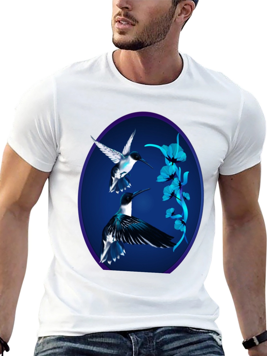 Hummingbird Graphic Black Tee