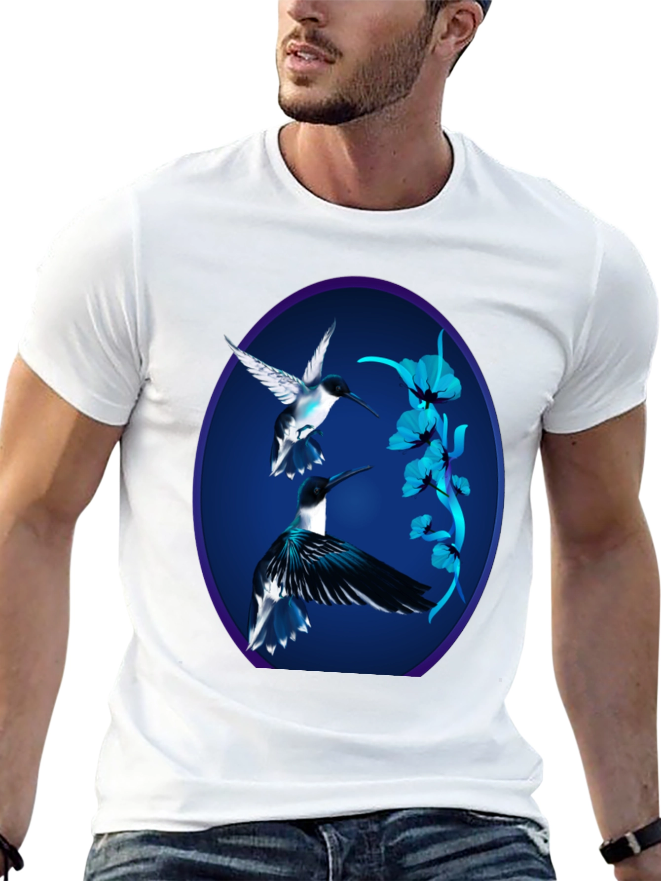 Hummingbird Graphic Black Tee