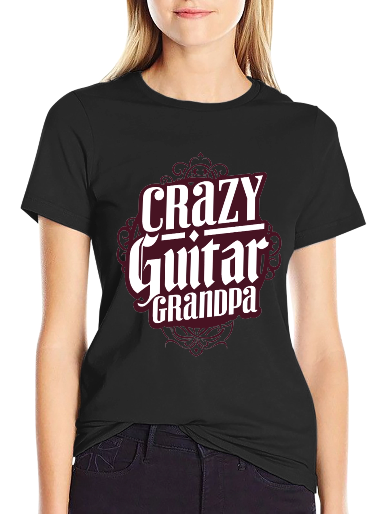 Crazy Guitar Grandpa T-Shirt - Musician Grandfather Tee