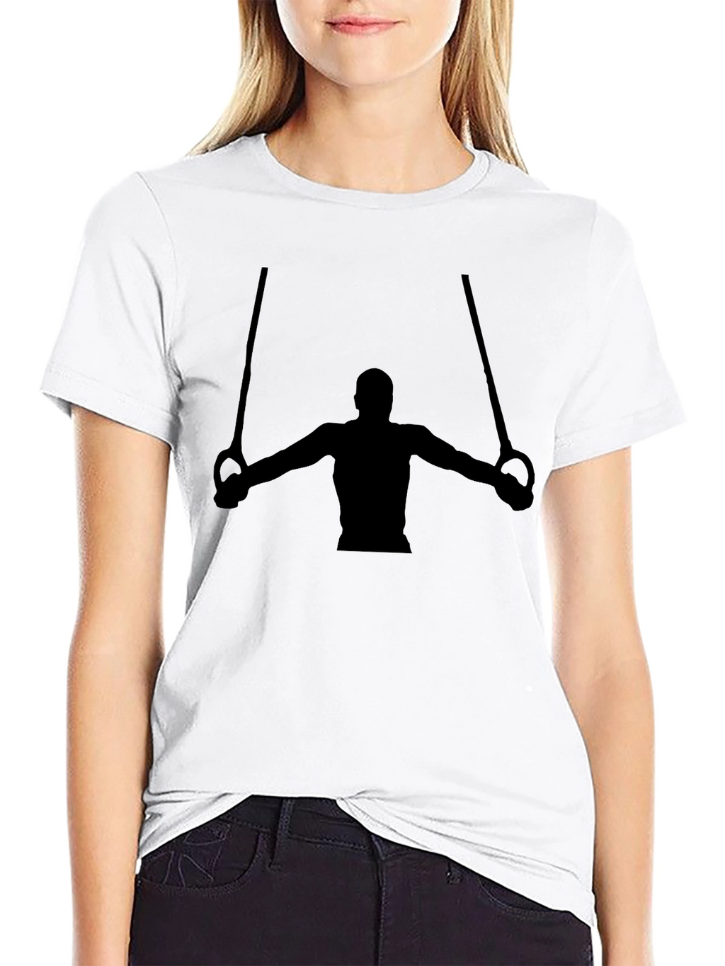Gymnast Rings Graphic T-Shirt - Black Cotton
