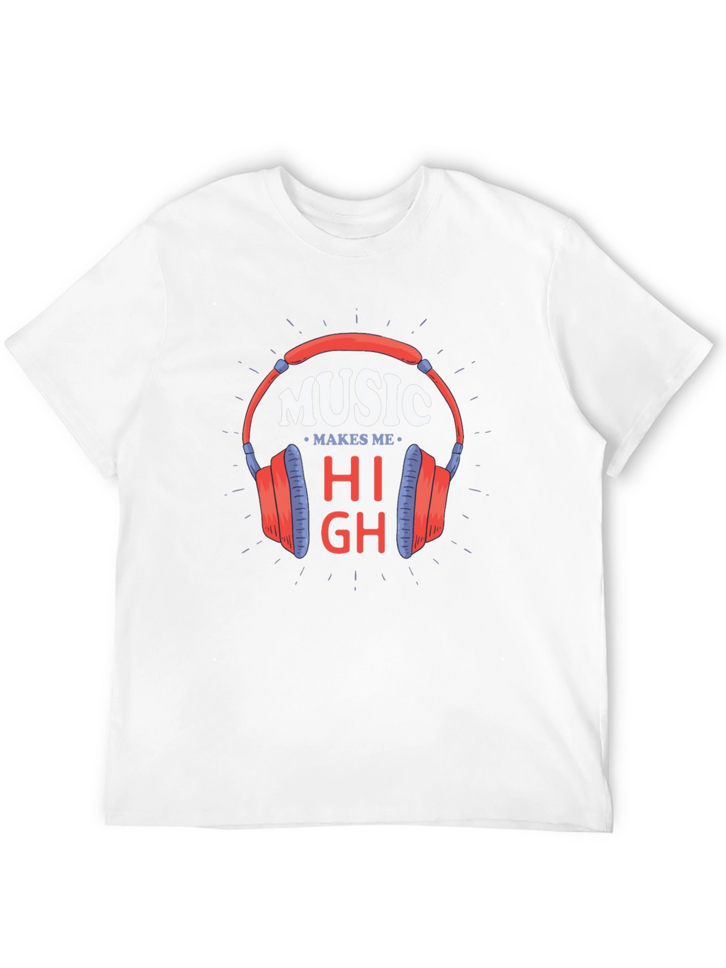 Music Makes Me High Black T-Shirt
