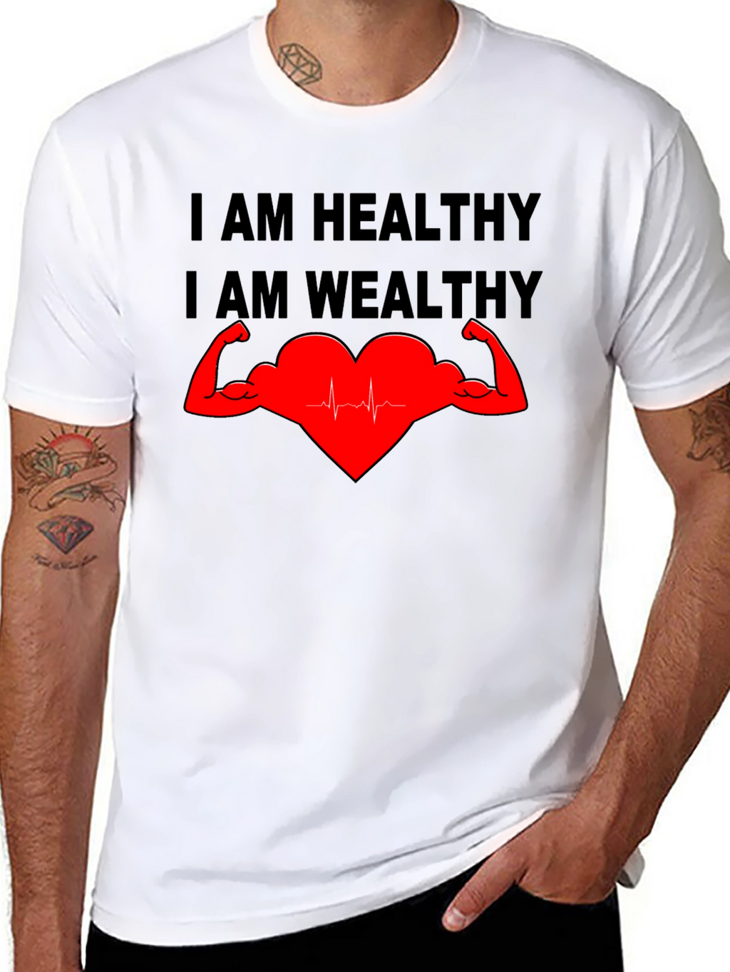 Healthy & Wealthy T-Shirt - Strong Heart Graphic Tee