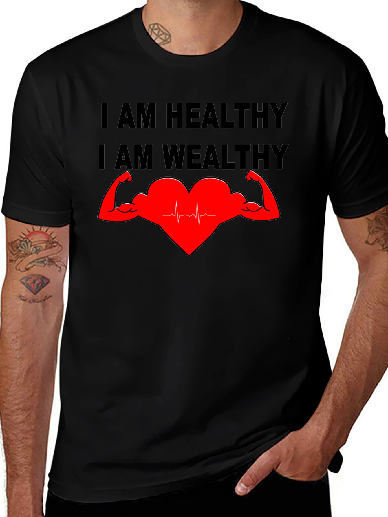 Healthy & Wealthy T-Shirt - Strong Heart Graphic Tee