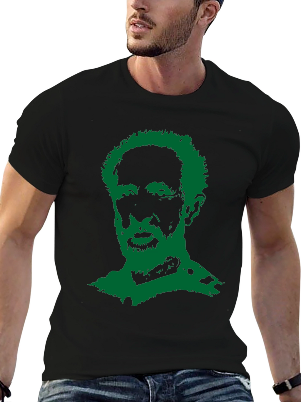 Rasta Man Graphic T-Shirt - Black