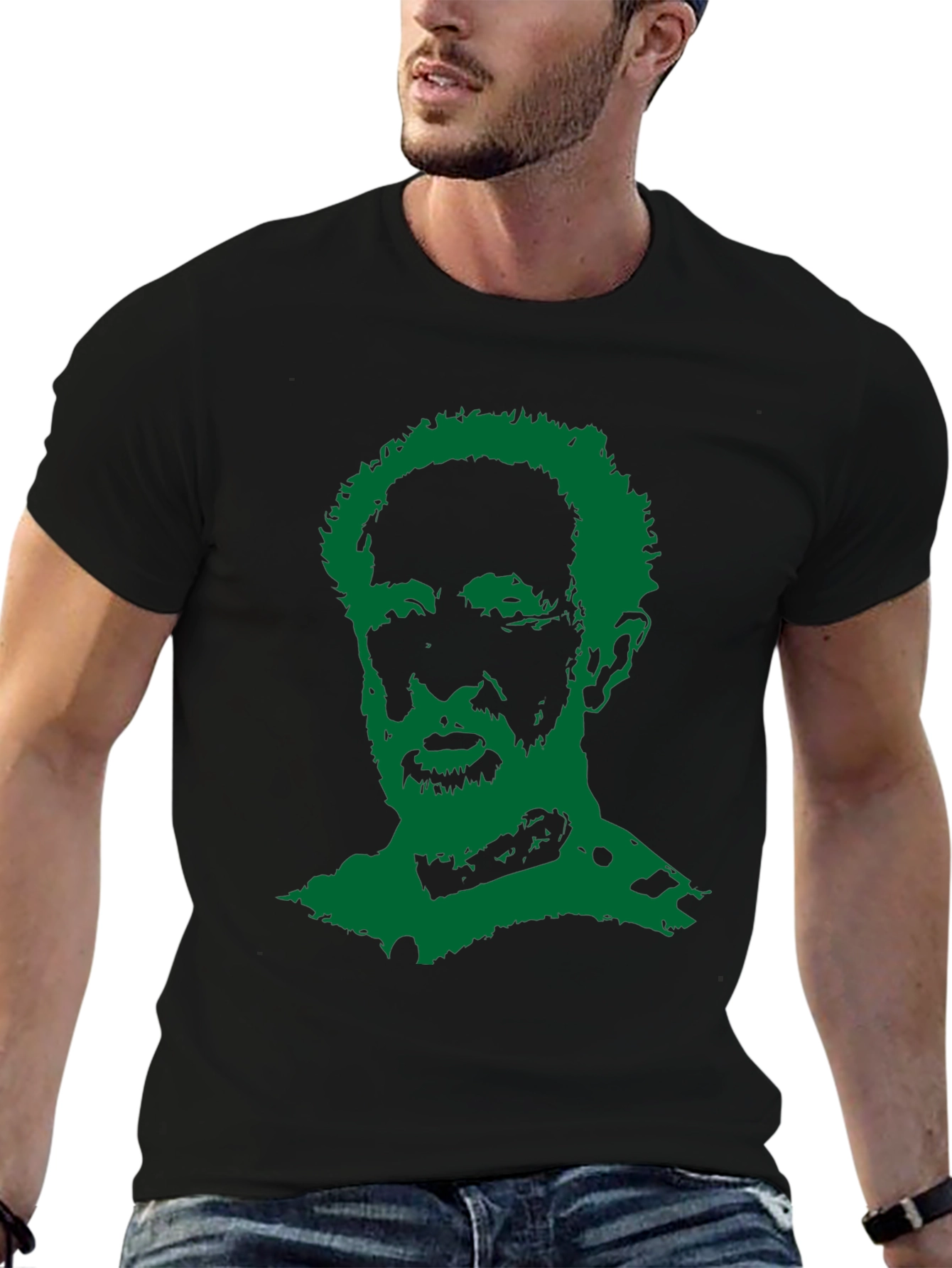 Rasta Man Graphic T-Shirt - Black