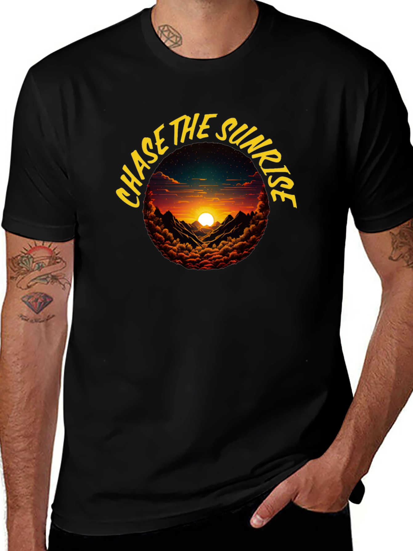 Chase the Sunrise Graphic Tee - Black