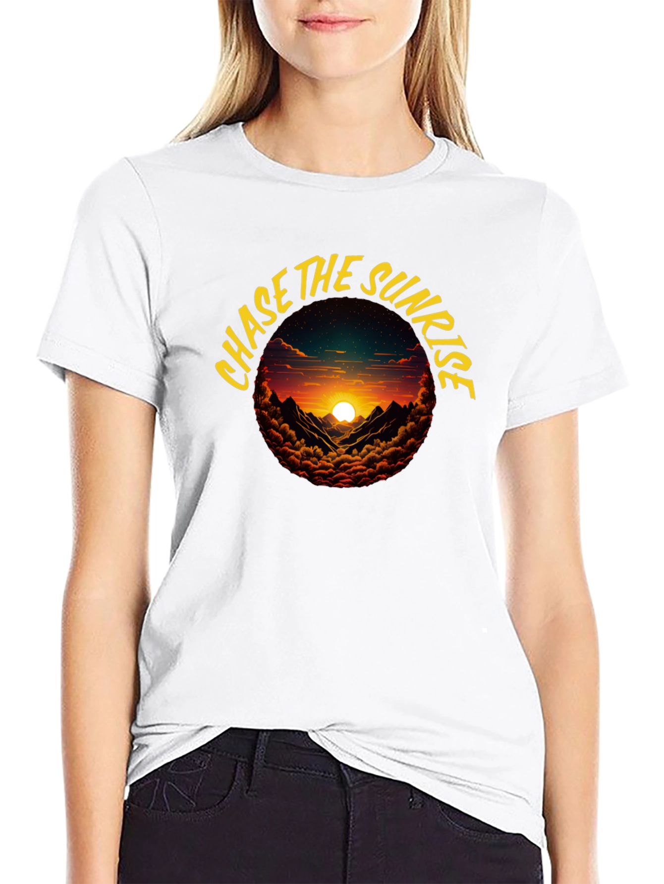 Chase the Sunrise Graphic Tee - Black
