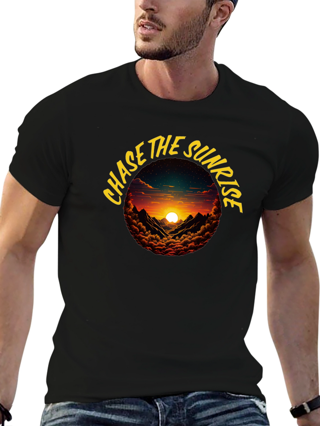 Chase the Sunrise Graphic Tee - Black