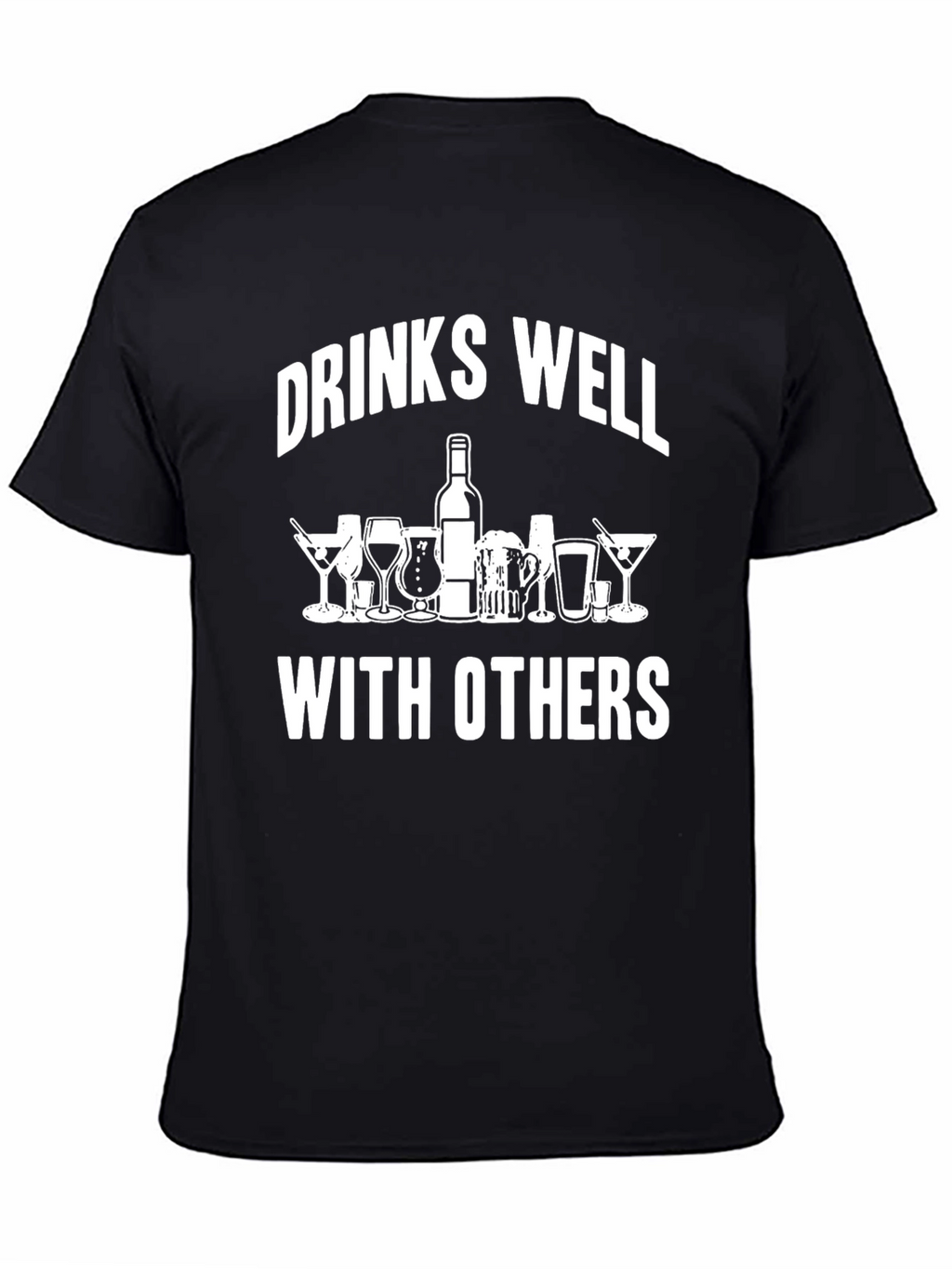 Drinks Well With Others Graphic Tee - Black